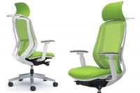 Židle OKAMURA SYLPHY Bílá kostra Lime Green síťovina