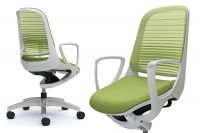 Židle OKAMURA LUCE Bílý plast Lime Green