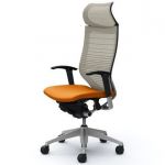 Židle OKAMURA CP Odstupňovaná Síťovina bílá Sedák oranžový