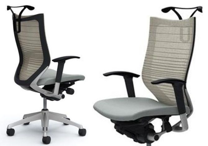 Židle OKAMURA CP Odstupňovaná Síťovina bílá Sedák světle šedý