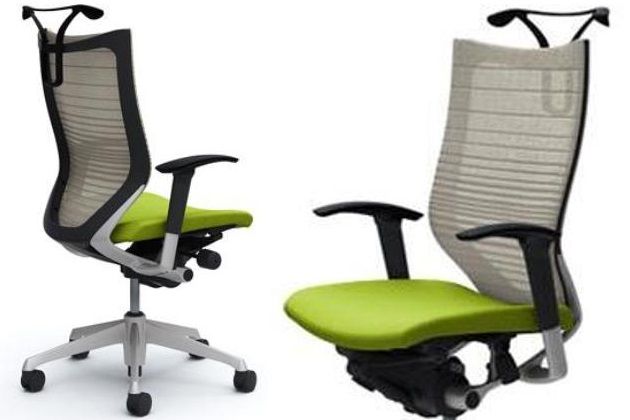 Židle OKAMURA CP Odstupňovaná Síťovina bílá Sedák limetkově zelený