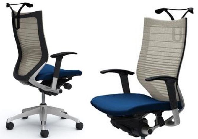 Židle OKAMURA CP Odstupňovaná Síťovina bílá Sedák modrý