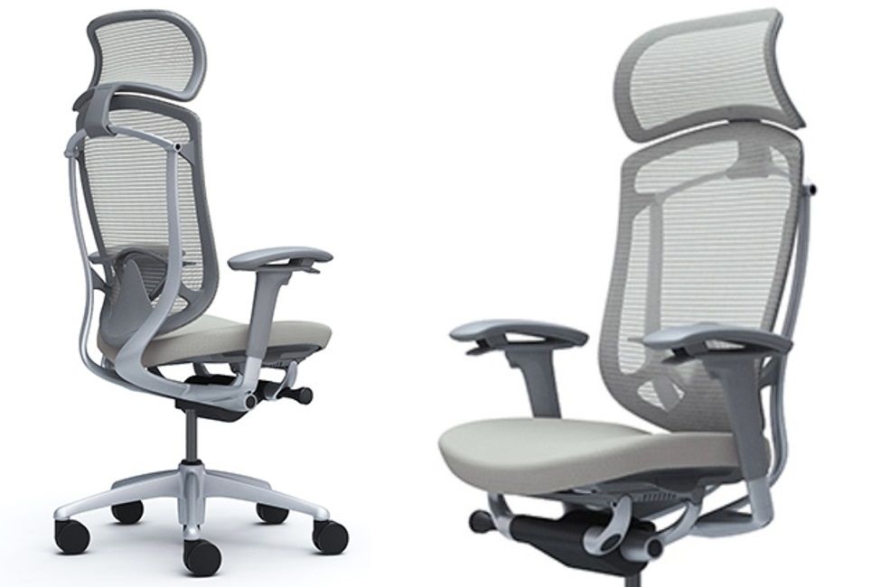 CONTESSA II Grey Body Chair with Large Headrest and Lumbar Support